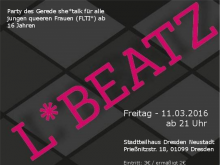 Flyer von L*BEATZ - Party im Stadtteilhaus