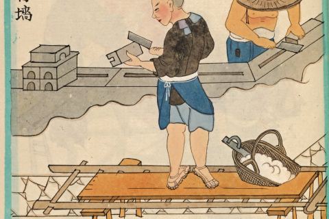 Japanischer Farbholzschnitt in der Ausstellung Japan auf Papier im Dresdner Residenzschloss