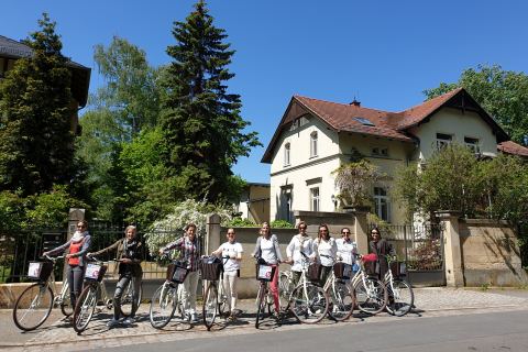 Stadtrundfahrt Dresden Fahrrad zeigt die Stadtviertel