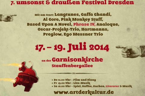 Plakat zum 7. umsonst & draussen Festival Dresden 2014