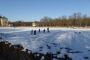 Großer Garten im Winter